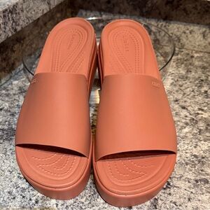 CROCS Women's Slide Sandals in Rust